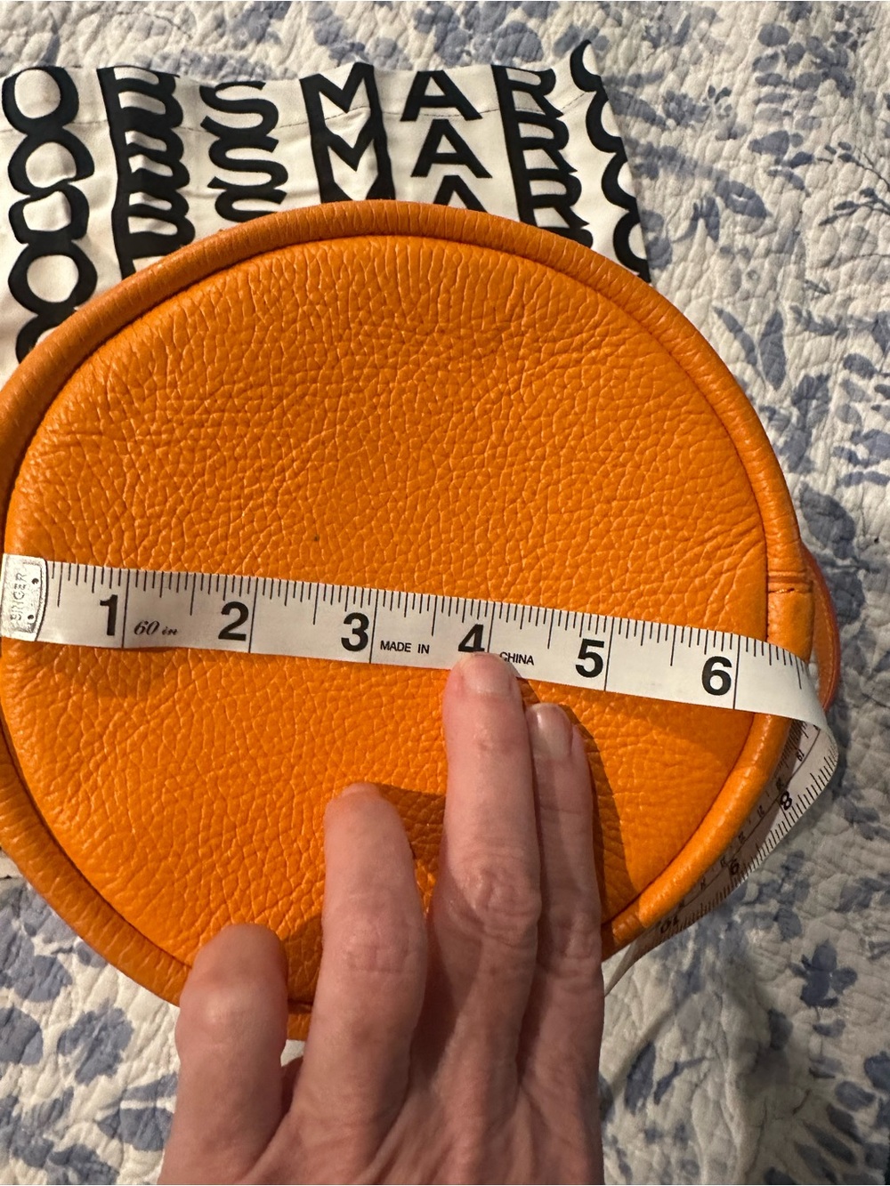 Marc Jacobs Orange Pebbled Leather 'The Bucket' Drawstring Shoulder Bag - Picture 9 of 9